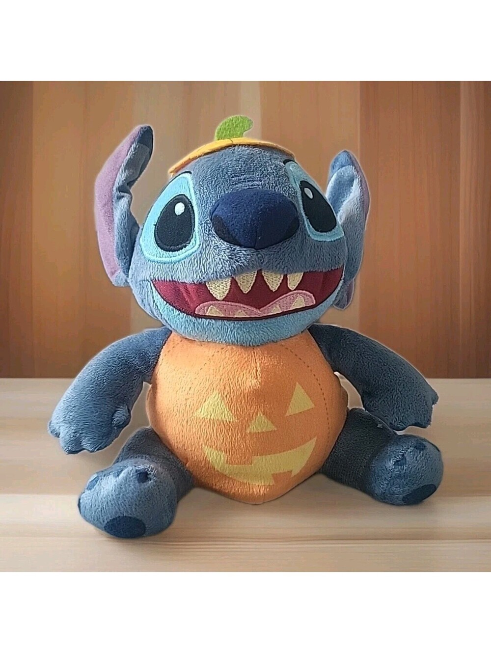 Disney Lilo & Stitch Halloween Pumpkin Stitch 9.5” Plush Stuffed Toy NWOT